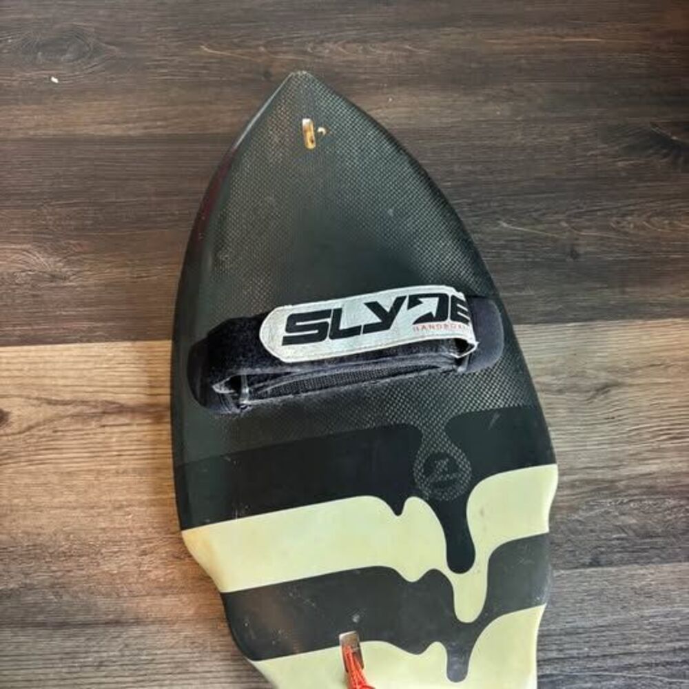 Slyde Handboards Carbon Fiber Bodysurfing Handplane Black White Drip 20 Inch